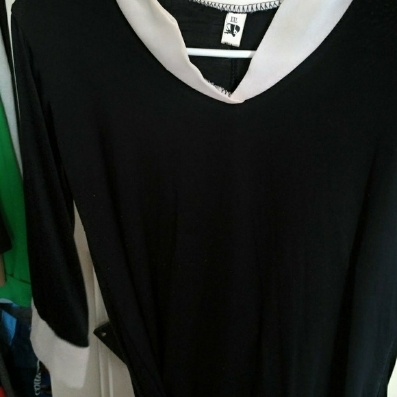 Long sleeve drawstring top in blue - Picture 3 of 5